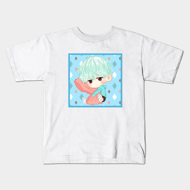 BTS KPOP SUGA CUTE CHIBI CHARACTER Kids T-Shirt by moonquarius